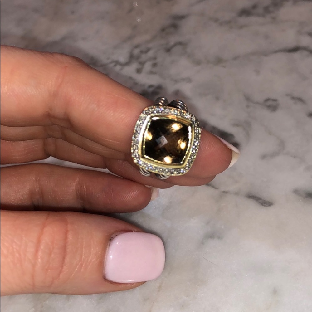 David Yurnan Smoky Quartz & Diamond Albion Ring - Picture 3 of 11